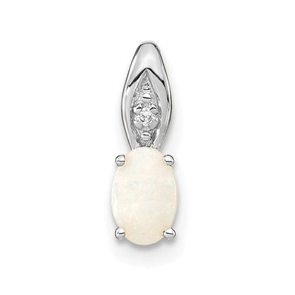 14K Weißgold Opal-Diamant-Anhänger