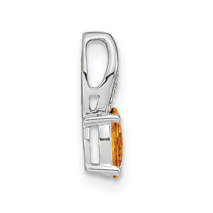 14K Weißgold Anhänger mit Citrin und Diamant