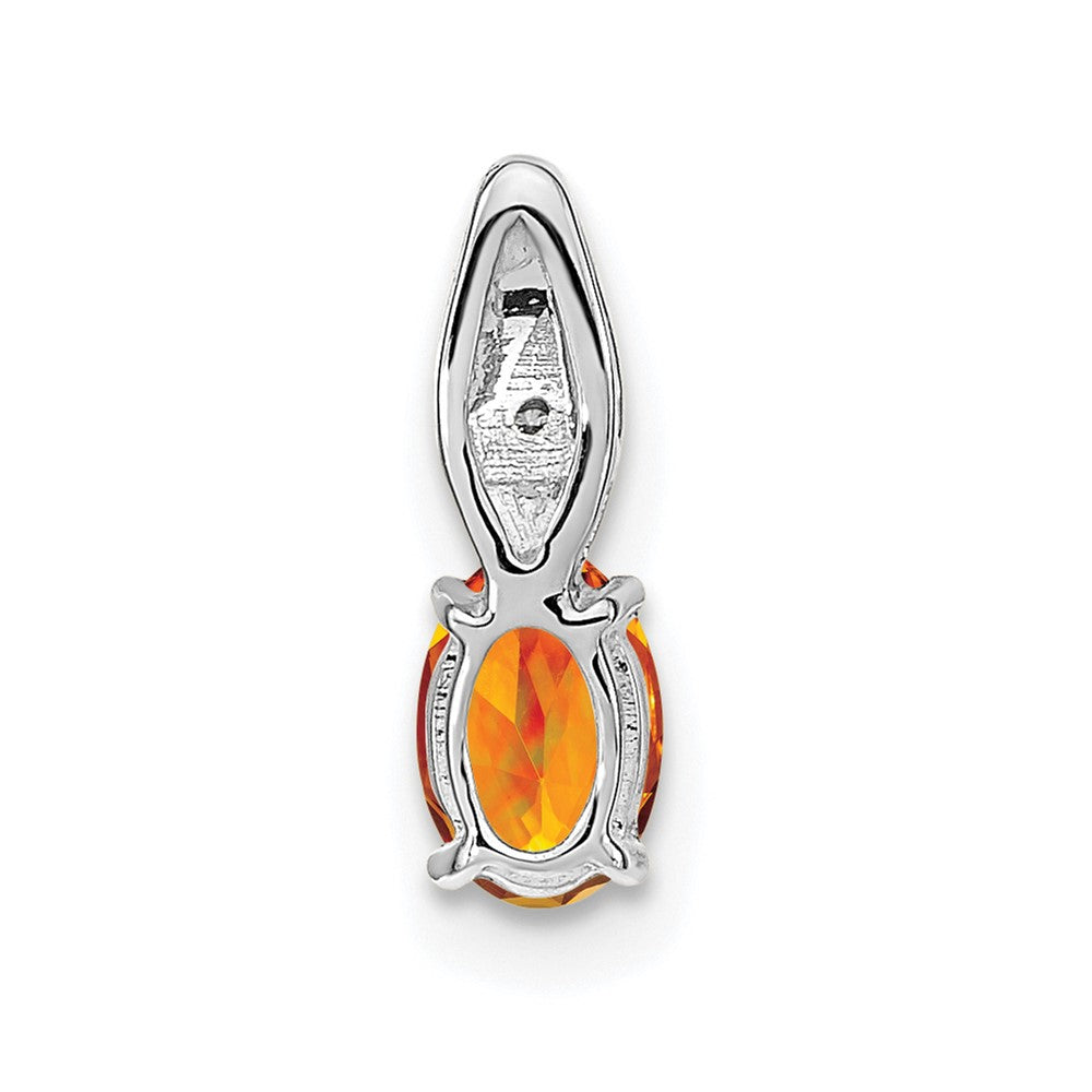 14K Weißgold Anhänger mit Citrin und Diamant
