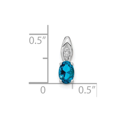 14K Weißgold Anhänger mit Blautopas und Diamant