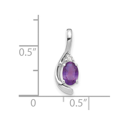 14K Weißgold Amethyst-Diamant-Anhänger