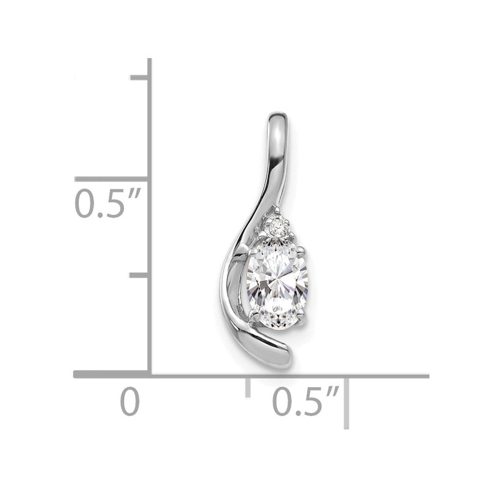 14K Weißgold Weißtopas-Diamant-Anhänger