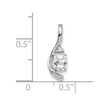 14K Weißgold Weißtopas-Diamant-Anhänger