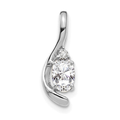 14K Weißgold Weißtopas-Diamant-Anhänger