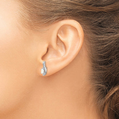14K Weißgold Opal-Diamant-Ohrringe