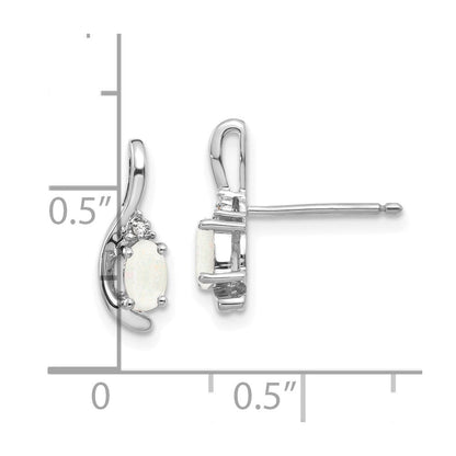 14K Weißgold Opal-Diamant-Ohrringe