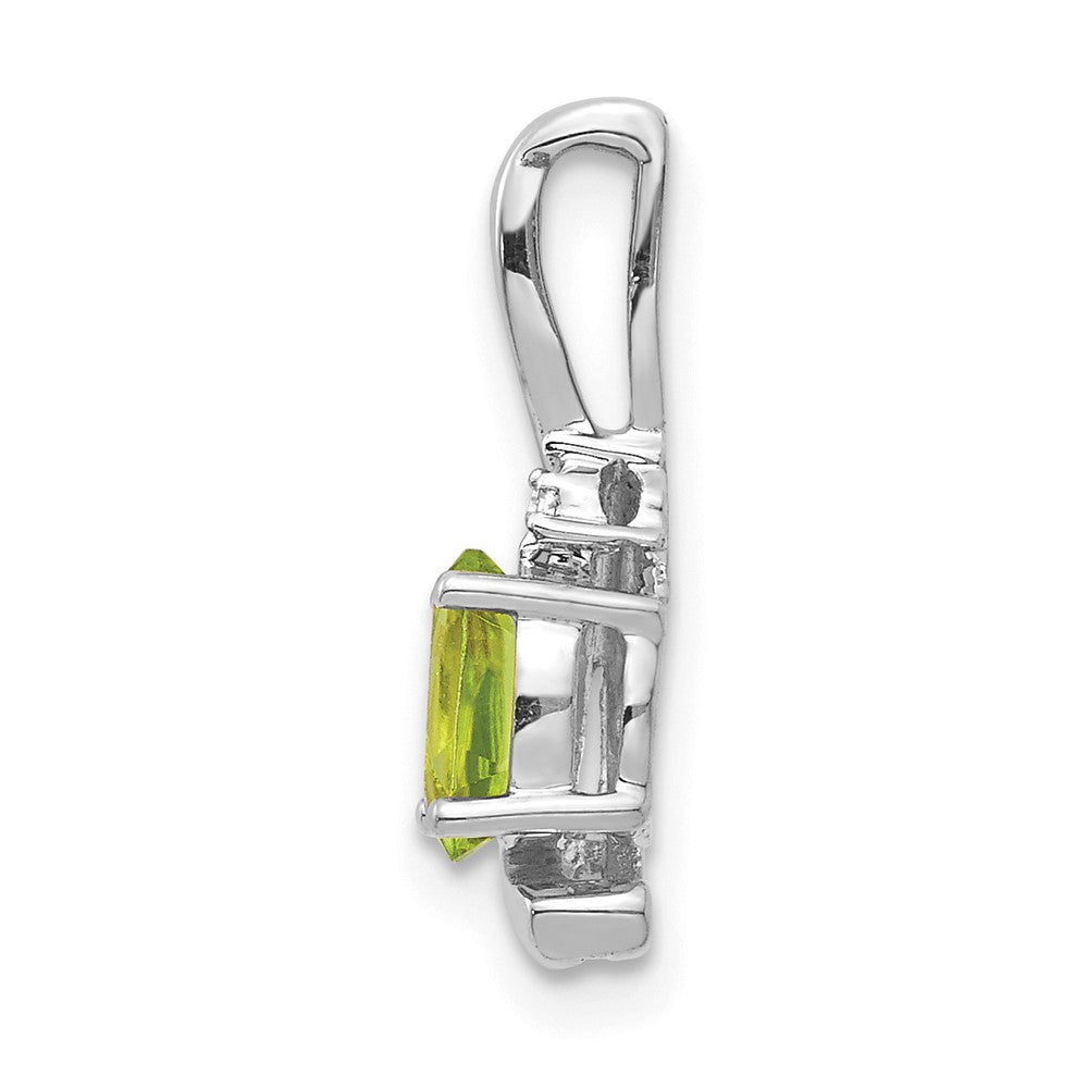 14K Weißgold Anhänger mit Peridot und Diamant