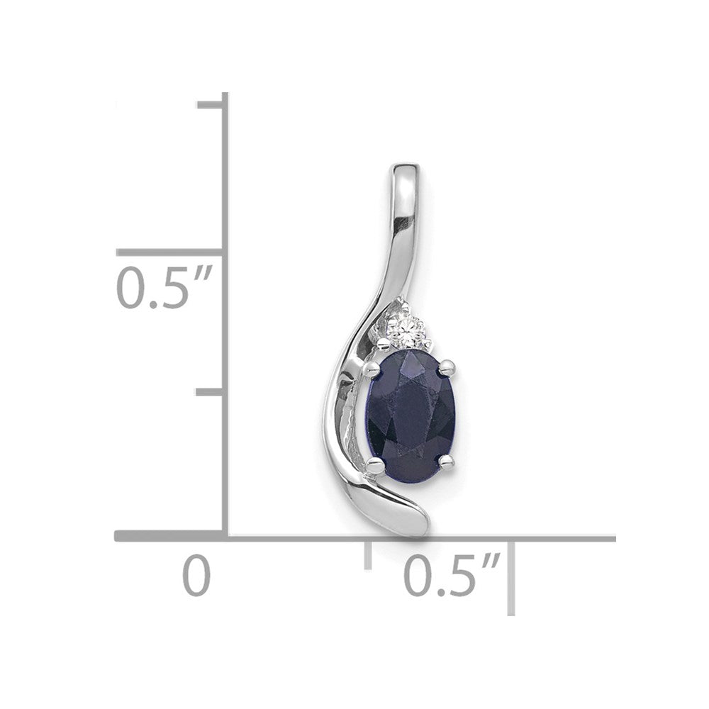 14K Weißgold Saphir und Diamant Anhänger