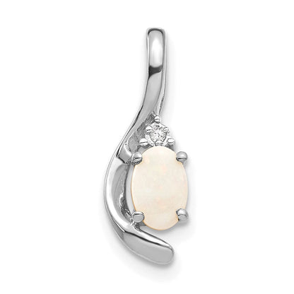 14K Weißgold Opal-Diamant-Anhänger