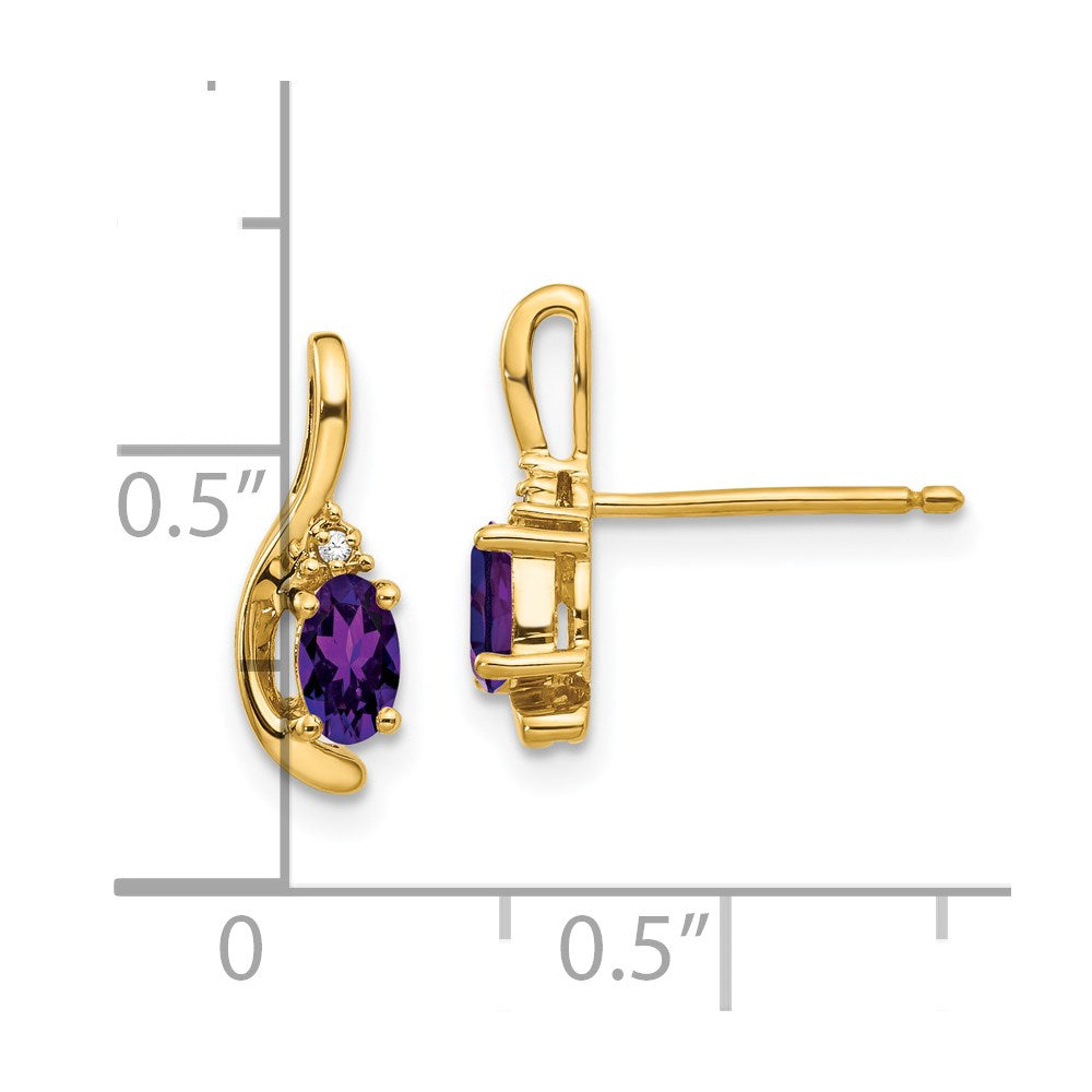 14K Ohrringe mit Diamant und Amethyst
