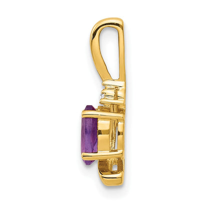 585 Gold Diamant- und Amethyst-Anhänger