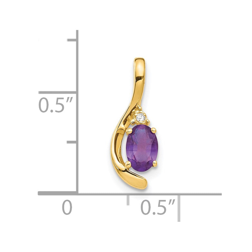 585 Gold Diamant- und Amethyst-Anhänger