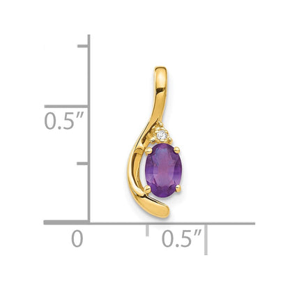 585 Gold Diamant- und Amethyst-Anhänger