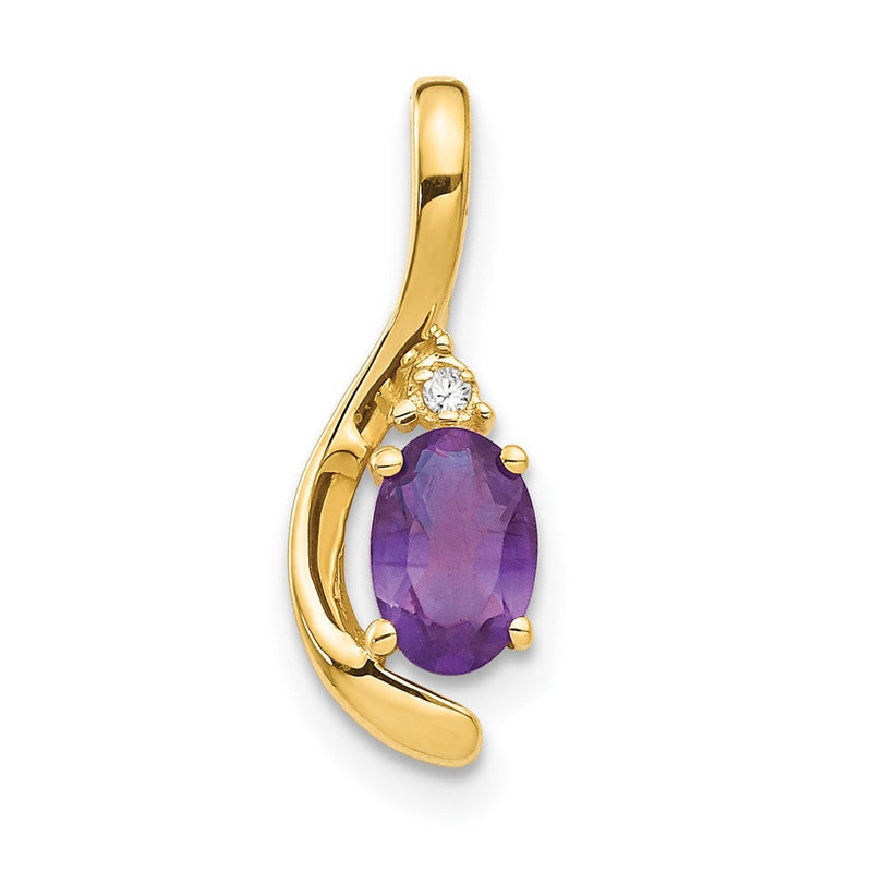 585 Gold Diamant- und Amethyst-Anhänger