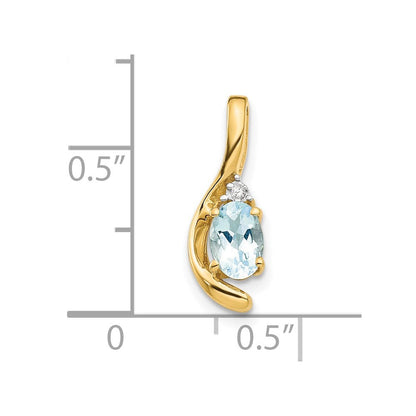 14K Gold Anhänger mit Diamant und Aquamarin