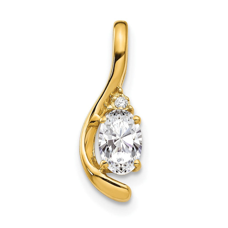 14K Anhänger mit Diamant und Weißtopas