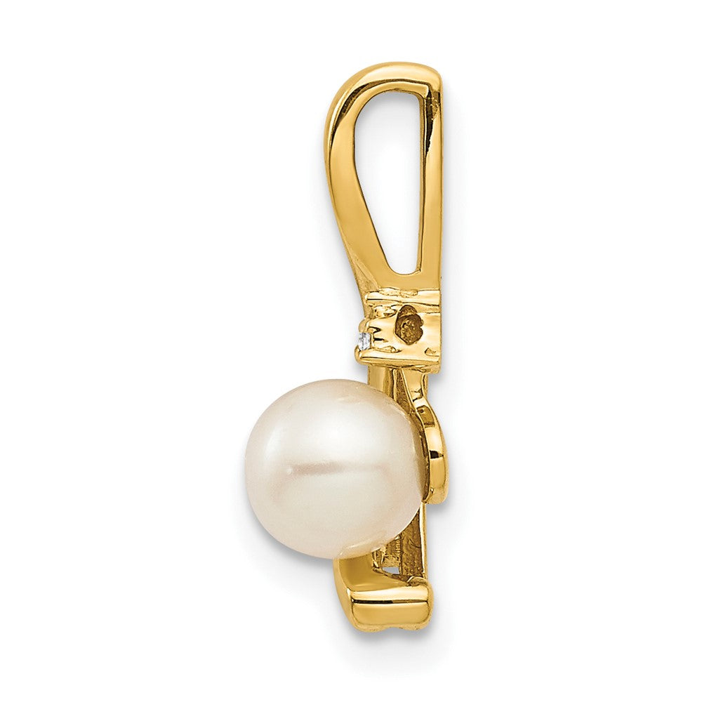 14K Gold Anhänger mit Diamant und Süßwasser-Zuchtperle