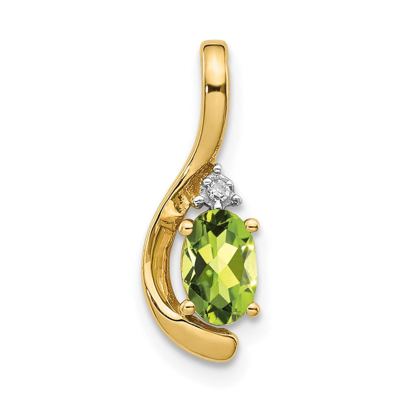 14K Gold Anhänger mit Diamant und Peridot
