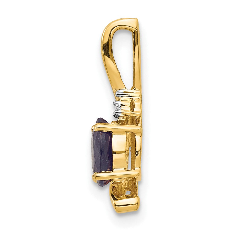 14K Gelbgold Saphir und Diamant Anhänger
