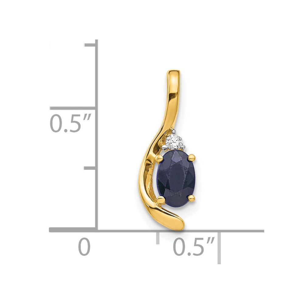 14K Saphir und Diamant Anhänger