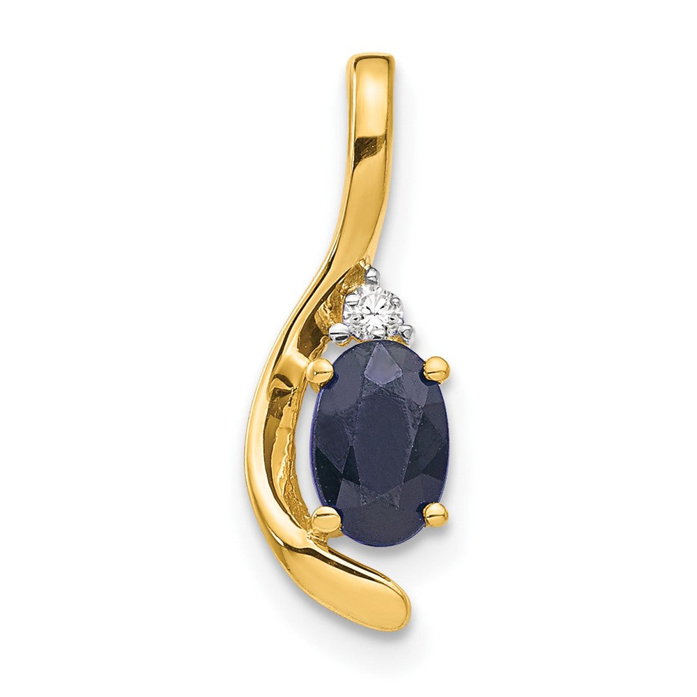 14K Saphir und Diamant Anhänger