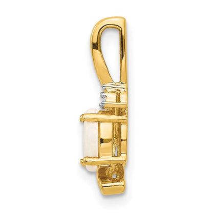 14K Gelbgold Anhänger mit Diamant und Opal