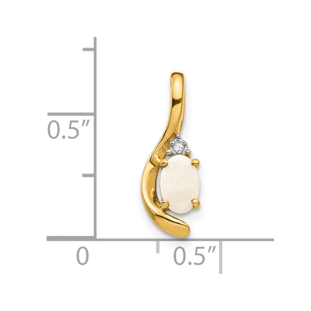 14K Gelbgold Anhänger mit Diamant und Opal