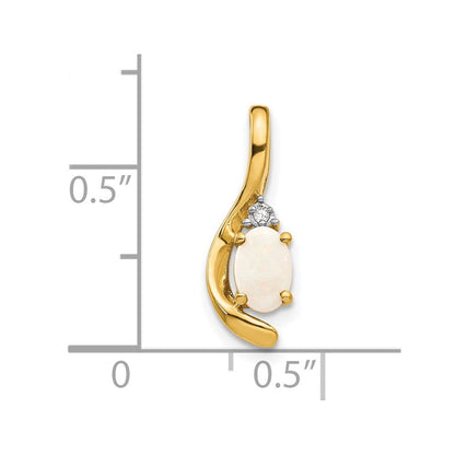 14K Gelbgold Anhänger mit Diamant und Opal