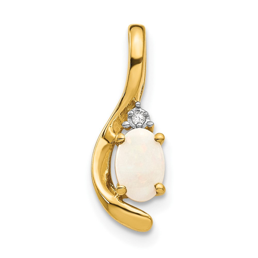 14K Gelbgold Anhänger mit Diamant und Opal