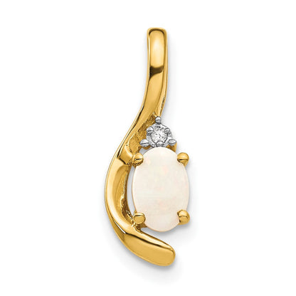 14K Gelbgold Anhänger mit Diamant und Opal