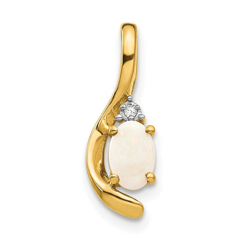 14K Gelbgold Anhänger mit Diamant und Opal