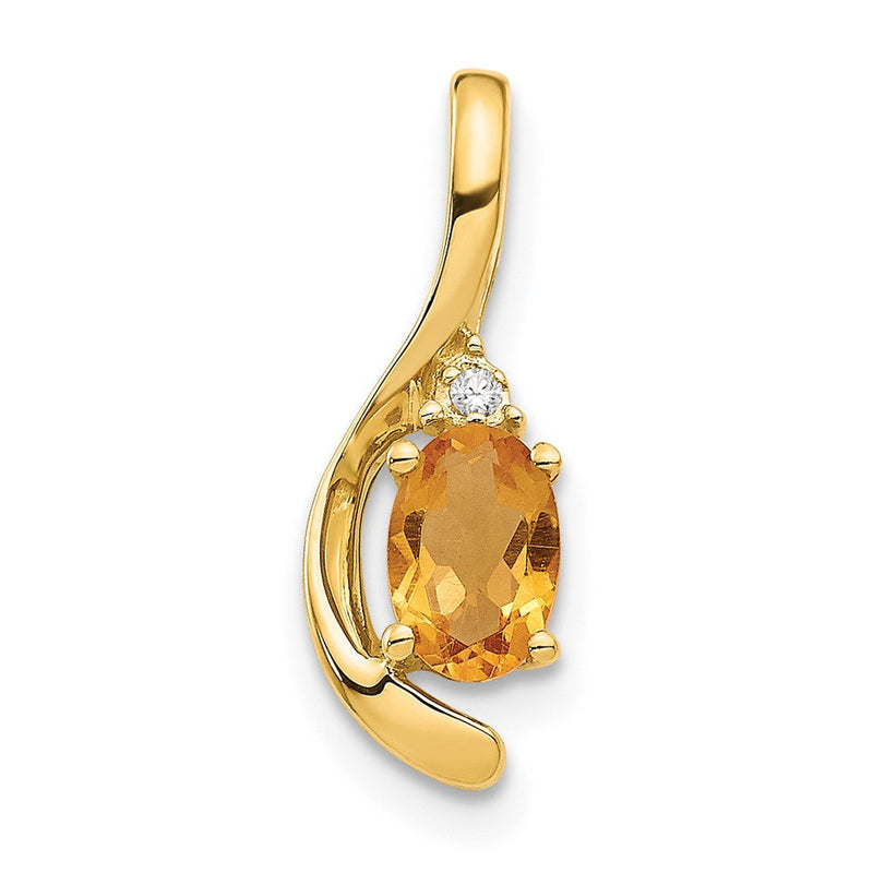 14K Gold Anhänger mit Diamant und Citrin
