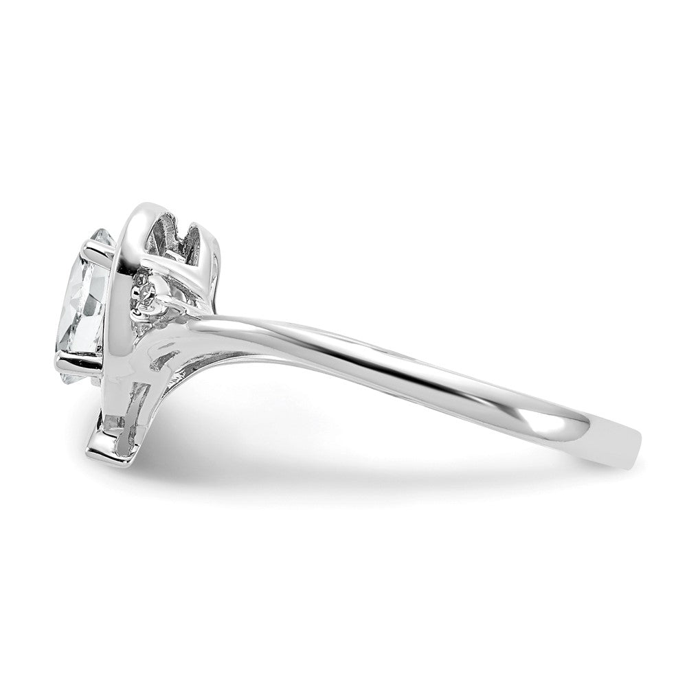 14K Weißgold Topas und Diamant Herz Ring