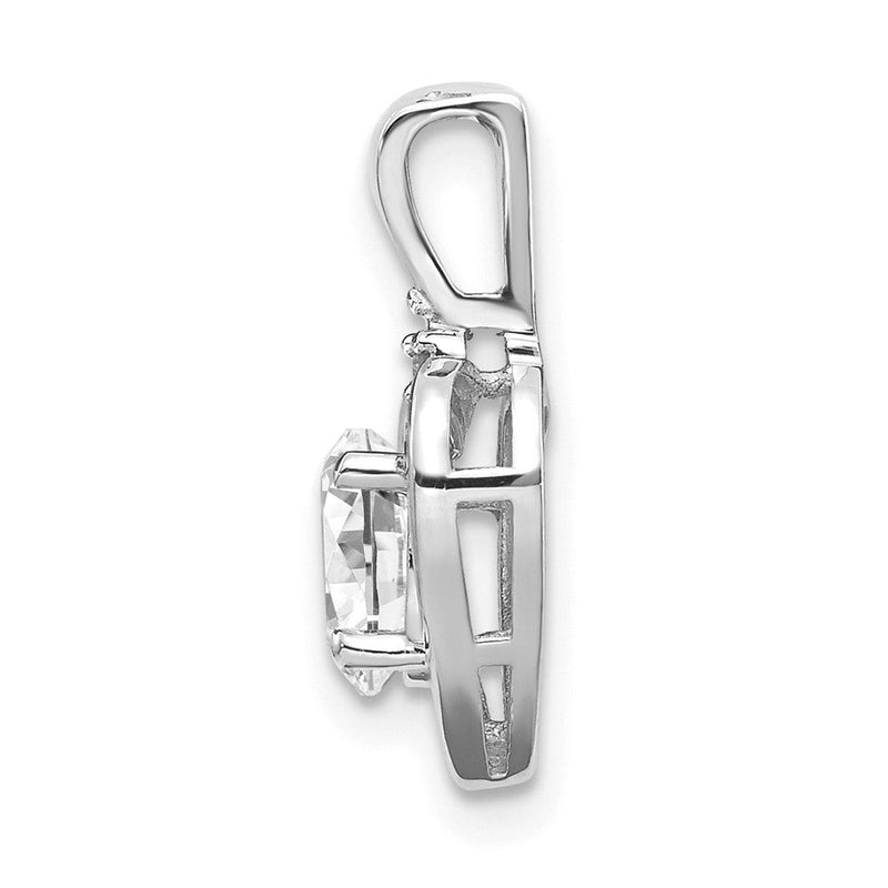 14K Weißgold Weißtopas-Diamant-Anhänger