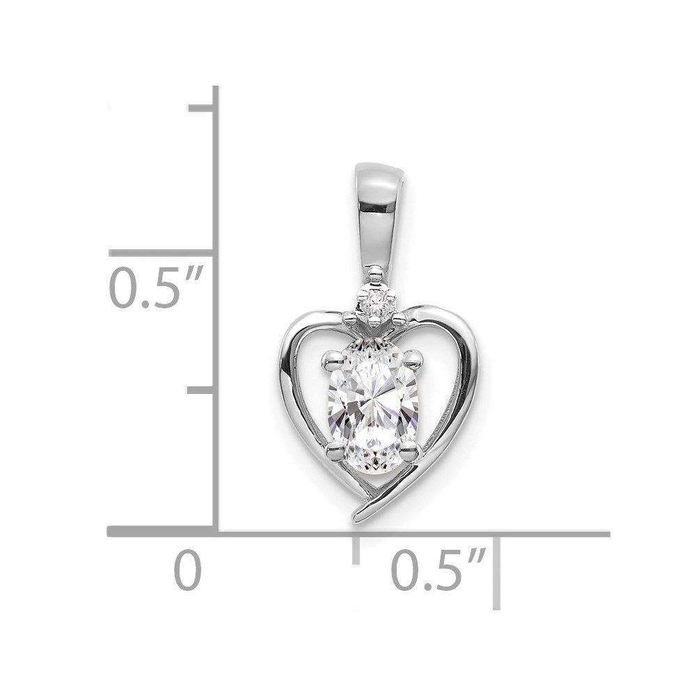 14K Weißgold Weißtopas-Diamant-Anhänger