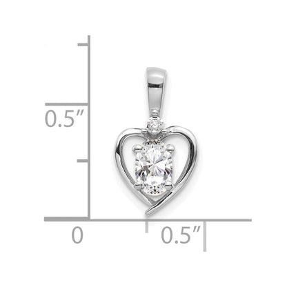 14K Weißgold Weißtopas-Diamant-Anhänger