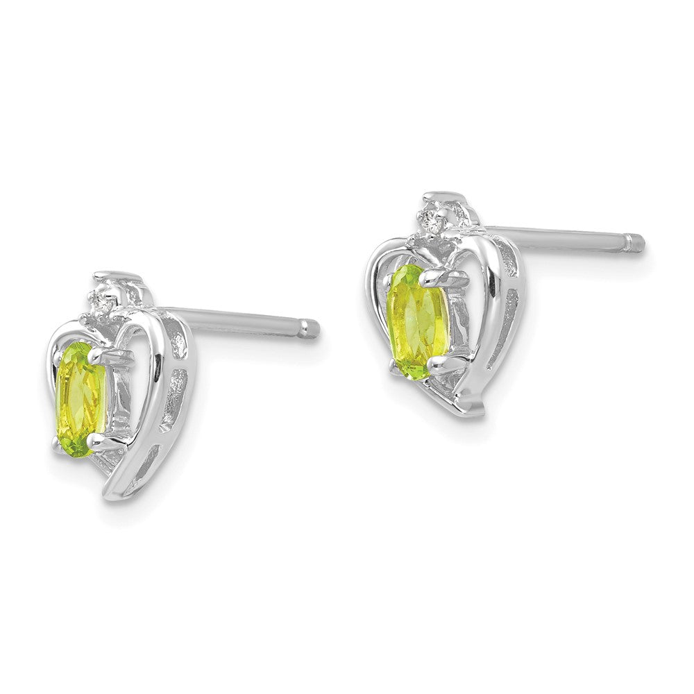 Ohrringe aus 14K Weißgold mit Peridot und Diamant