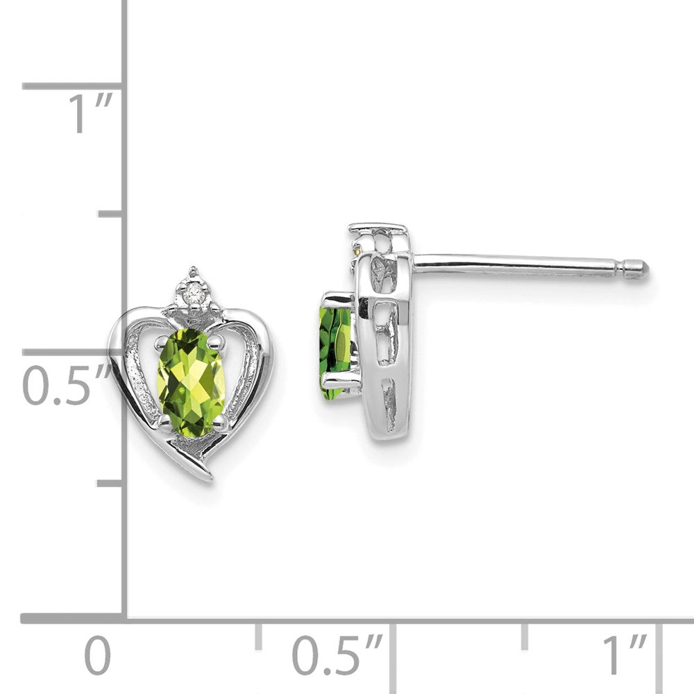 Ohrringe aus 14K Weißgold mit Peridot und Diamant