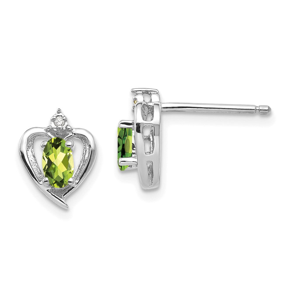 Ohrringe aus 14K Weißgold mit Peridot und Diamant