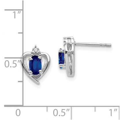 14K Weißgold Ohrringe mit Saphir und Diamant