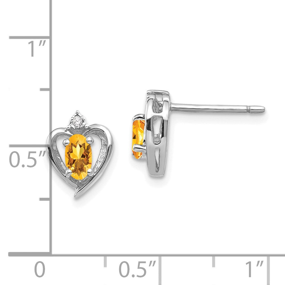 14K Weißgold Citrin-Diamant-Ohrringe