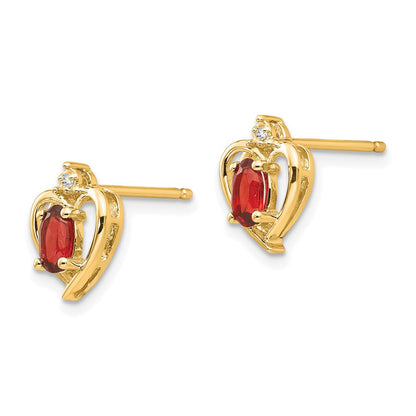 14K Ohrringe mit Diamanten und Granat