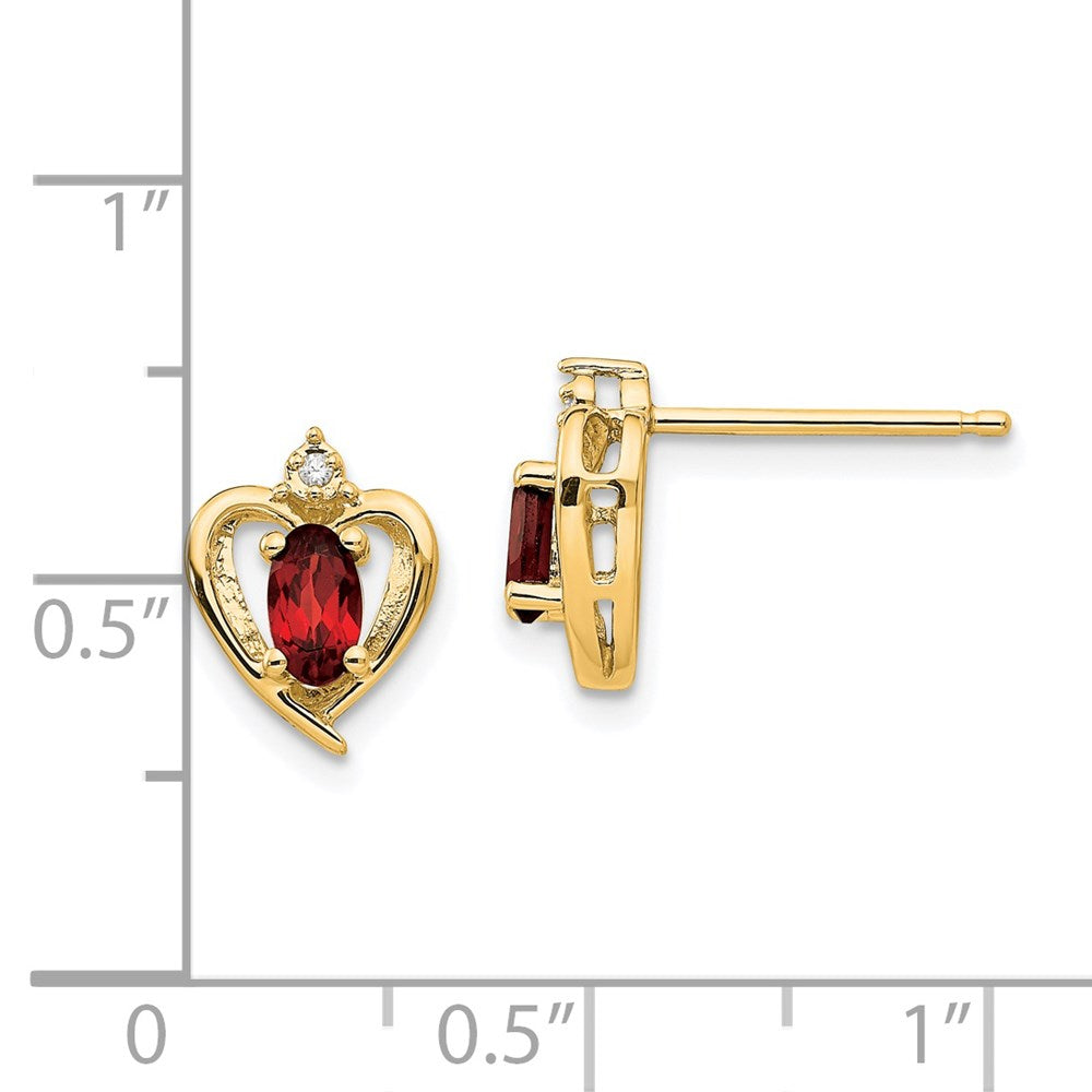 14K Ohrringe mit Diamanten und Granat