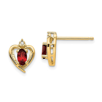 14K Ohrringe mit Diamanten und Granat