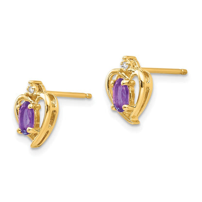 14K Ohrringe mit Diamant und Amethyst
