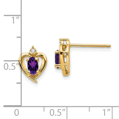 14K Ohrringe mit Diamant und Amethyst