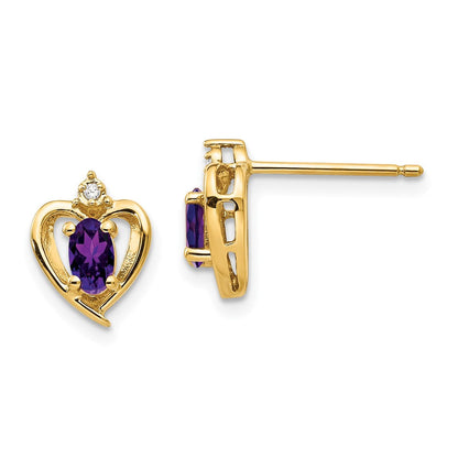 14K Ohrringe mit Diamant und Amethyst