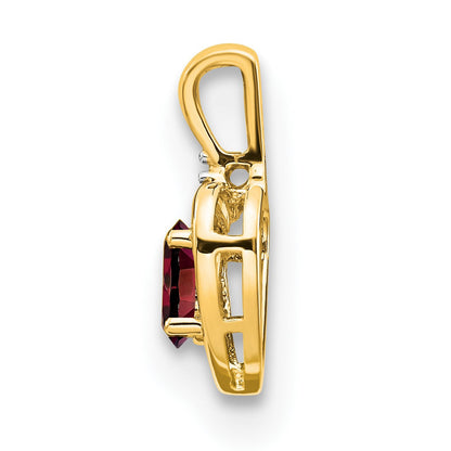 10 Karat Gelbgold Anhänger mit Diamant und Granat
