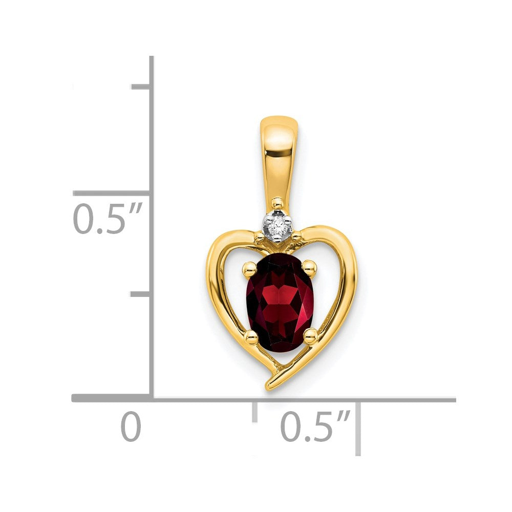 14K Gelbgold Anhänger mit Diamant und Granat