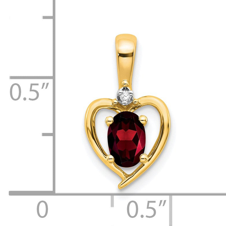 10 Karat Gelbgold Anhänger mit Diamant und Granat